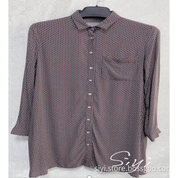 Women's Viscose Single-Breasted Button-Down Blouse